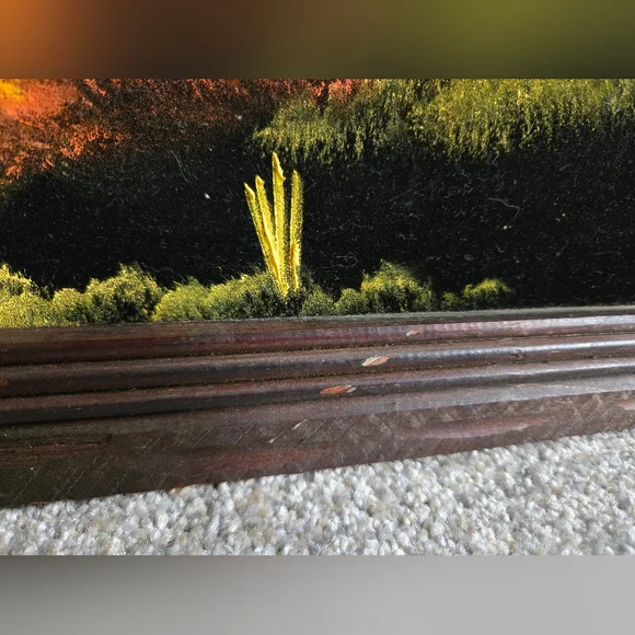 Vintage 60s 70s hand painted framed velvet desert landscape wall art Painting - Picture 8 of 8